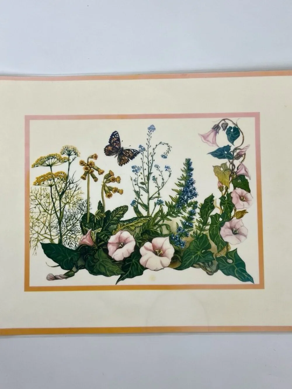 VTG Spring Floral Placemats Set of 6 Wild Flowers Butterfly Cottagecore 16x11.5”